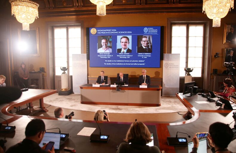 Announcement of the Nobel 2024 Economics Prize in Stockholm