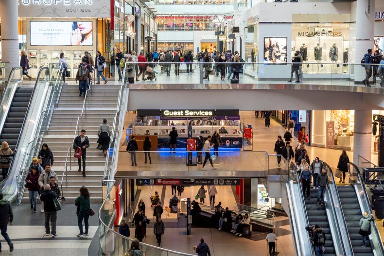 FILE PHOTO: A shopping center in Toronto, Canada