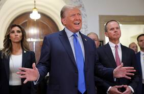 Donald Trump llega a juicio en Nueva York