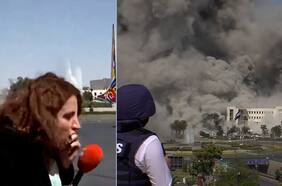 Periodistas captan en vivo bombardeo israelí al ministerio de defensa en Siria