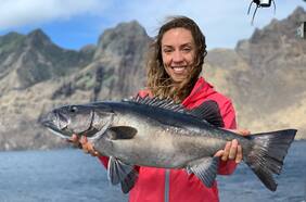 Pescados y mariscos a la puerta de la casa