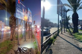 Retiran cartel publicitario instalado en medio de la ciclovía de la Alameda en Estación Central: GORE apunta al Serviu