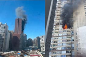 Bomberos busca apagar incendio en edificio de departamentos en Santiago Centro: recinto tuvo que ser completamente evacuado