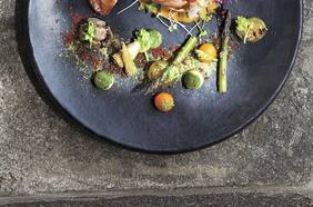 Langosta con salsa de pimentones