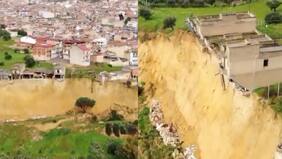 Así se ve un pueblo de Sicilia que quedó al borde del precipicio tras paso del Ciclón Harry