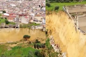 Así se ve un pueblo de Sicilia que quedó al borde del precipicio tras paso del Ciclón Harry