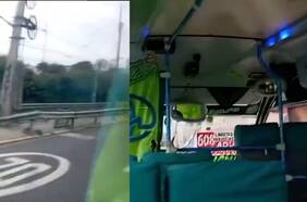 Captan un bus circulando a alta velocidad en Valparaíso