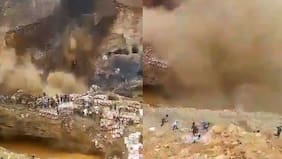 El impactante registro del derrumbe de una mina en la República Democrática del Congo