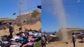 Impresionante remolino sorprendió a vendedores en Viña del Mar
