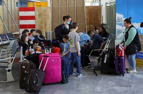 Un campamento en Ciudad de México, última escala de ucranianos hacia EE.UU.