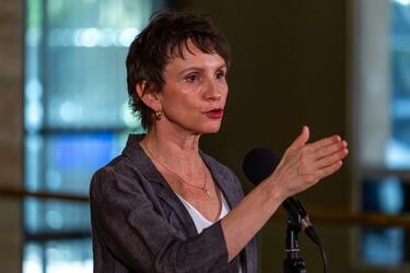 Carolina Tohá en el lanzamiento del plan nacional 2023-2027 contra el lavado de activos, financiamiento del terrorismo y proliferación de armas masivas.