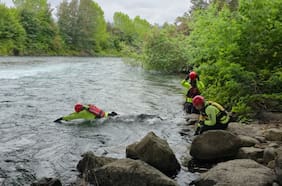 Búsqueda de joven desaparecido en Panguipulli: refuerzan rastreos en río Los Ñadis y suman perros entrenados de la PDI y Carabineros