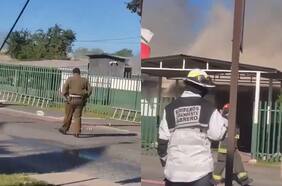 Incendio afecta subcomisaría de Carabineros en Cabrero