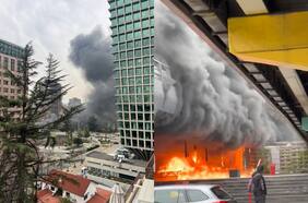 Bomberos combaten incendio en Las Condes: siniestro se ubica a la altura de la estación Escuela Militar del Metro