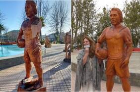 Apareció sin un brazo: vandalizan estatua de Ben Brereton en Penco