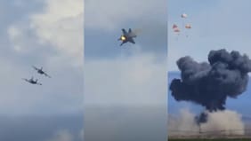 Dos aviones militares se estrellan en pleno show aéreo en Estados Unidos
