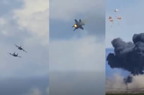 Dos aviones militares se estrellan en pleno show aéreo en Estados Unidos