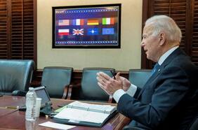 Biden preside cumbre virtual con líderes europeos y la OTAN para abordar la escalada de tensión en Ucrania