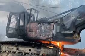 Ataque incendiario en faena forestal de Mulchén deja siete vehículos quemados