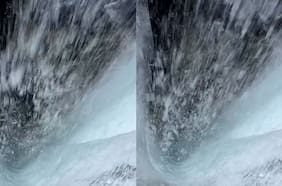 ¡Impresionante!: Escalador capta el interior de una cascada congelada