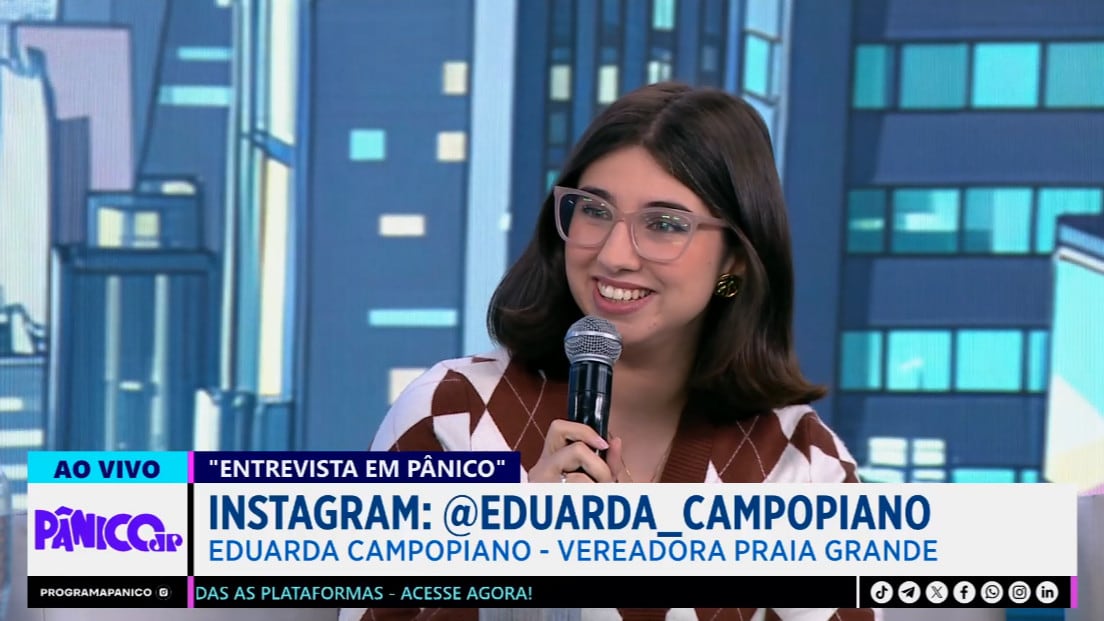 Eduarda Campopiano en una entrevista televisiva.