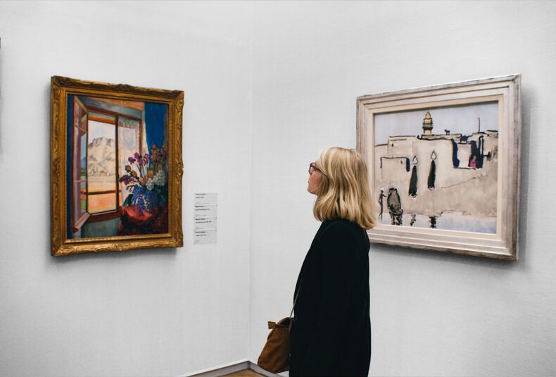 Woman in a museum