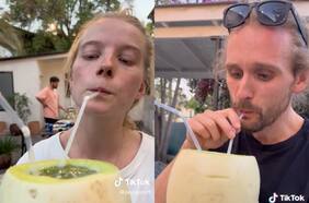 “¡No tan rápido, amigos!”: los turistas noruegos que probaron el melón con vino y se volvieron viral