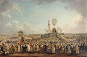 Cuando la Revolución Francesa inventó una fiesta cívica con una montaña de madera y un árbol