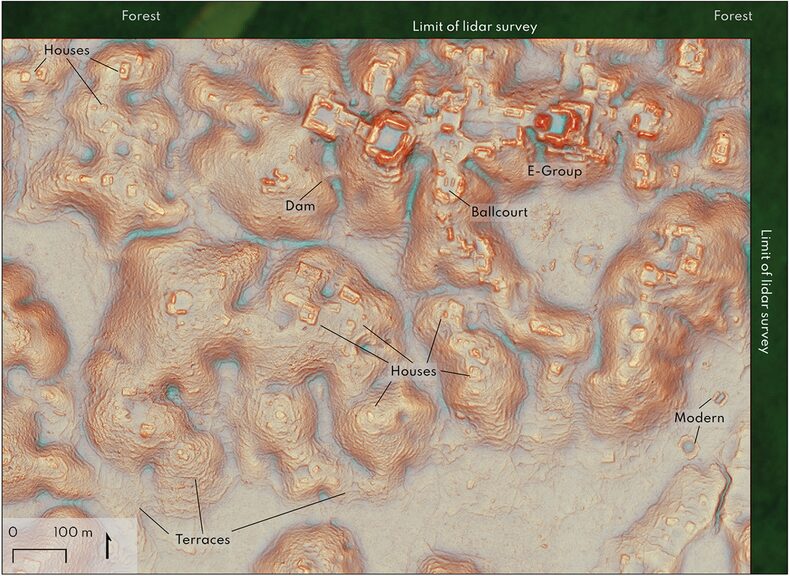 A Lidar image shows what Mexican archaeologists say is a recently discovered lost Mayan city, which they have named Valeriana, hidden deep in the southern jungle of Campeche.