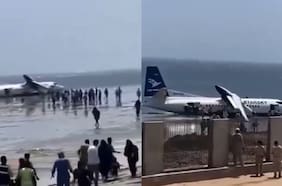 Accidente aéreo en Somalia: 55 pasajeros resultaron ilesos tras estrellarse en la costa