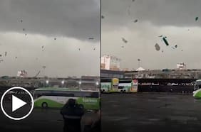 Registran impresionante voladura de techos en Terminal Sur de Santiago