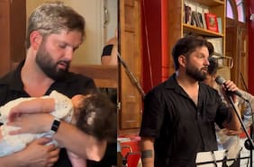 Captan al Presidente Boric disfrutando de un concierto junto a su hija en una cafetería de Barrio Yungay