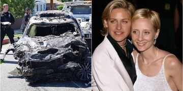 Auto de Anne luego del accidente. Ellen DeGeneres y Anne Heche.