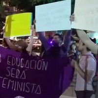 Manifestación en contra de Virginia Reginato en la Gala del Festival