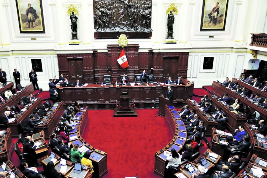 Peruvian Prime Minister Salvador Del Solar speaks to Congress as he asks for the approval to reform political bills in Lima (45771208)
