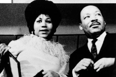 ARETHA FRANKLIN and DR.MARTIN LUTHER KING, JR., late 1960's.