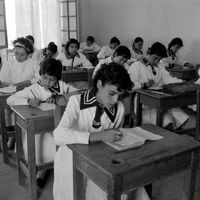 De la corbata negra al jumper: históricas fotos muestran la evolución de los uniformes escolares en Chile