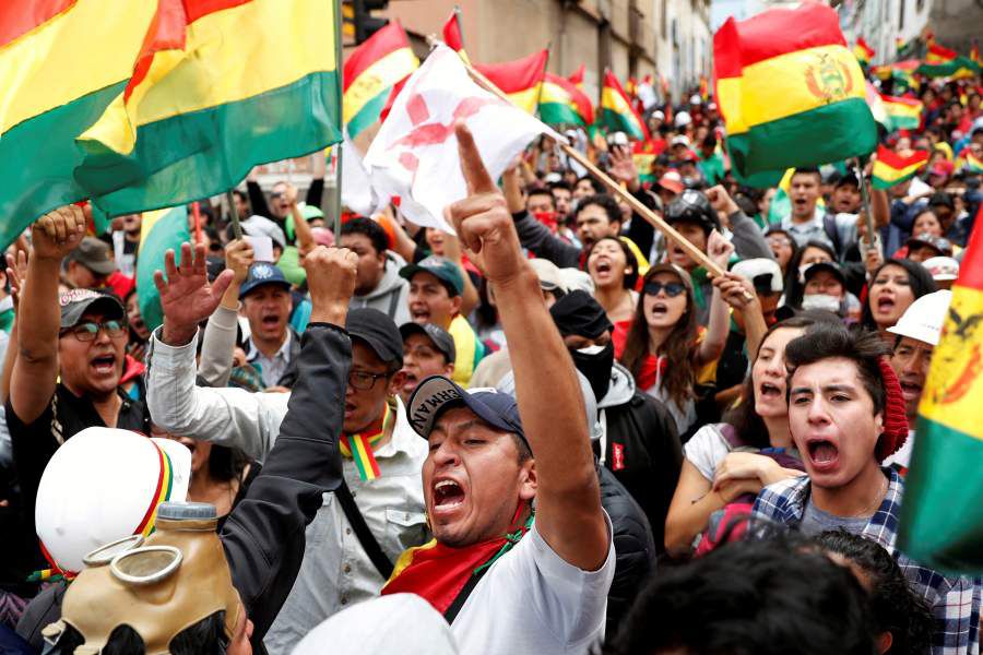 Protest against Bolivia's President Evo Morales in La Paz