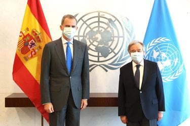 Rey de España se reúne con el secretario general de ONU en Nueva York y dialogan sobre conflicto en Ucrania