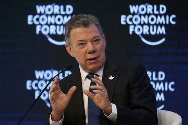 Colombia's President Santos, attends the annual meeting of the World Economic Forum (WEF) in Davos