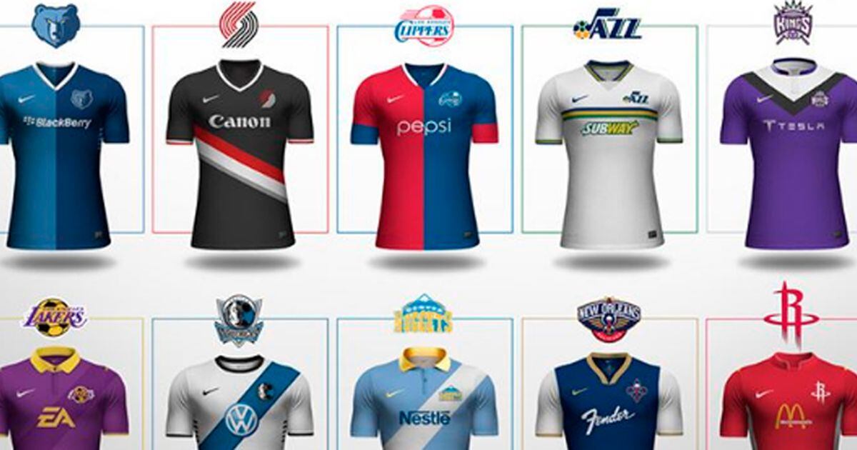 Revisa las camisetas de la NBA en versión equipo de fútbol - Tercera
