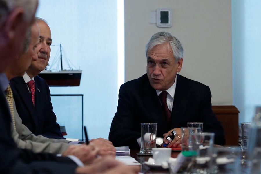 Sebastian Piñera se reune con  la Confederación de la Producción y el Comercio