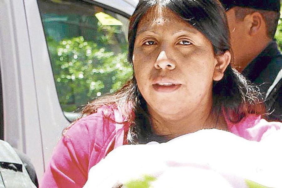 Lorenza Cayuhan, tras ser trasladada al módulo penal de Arauco. Foto: aton