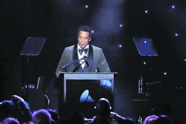 Shawn "JAY-Z" Carter speaks after being honored during the 2018 Pre-GRAMMY Gala & GRAMMY Salute to Industry Icons presented by Clive Davis and The Recording Academy honoring Shawn "JAY-Z" Carter in Manhattan, New York