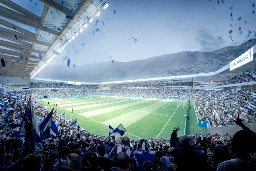 Imagen virtual del interior del estadio San Carlos de Apoquindo modernizado.