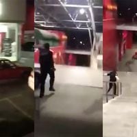 Conductor baja en auto por escaleras en cinematográfico escape de la policía