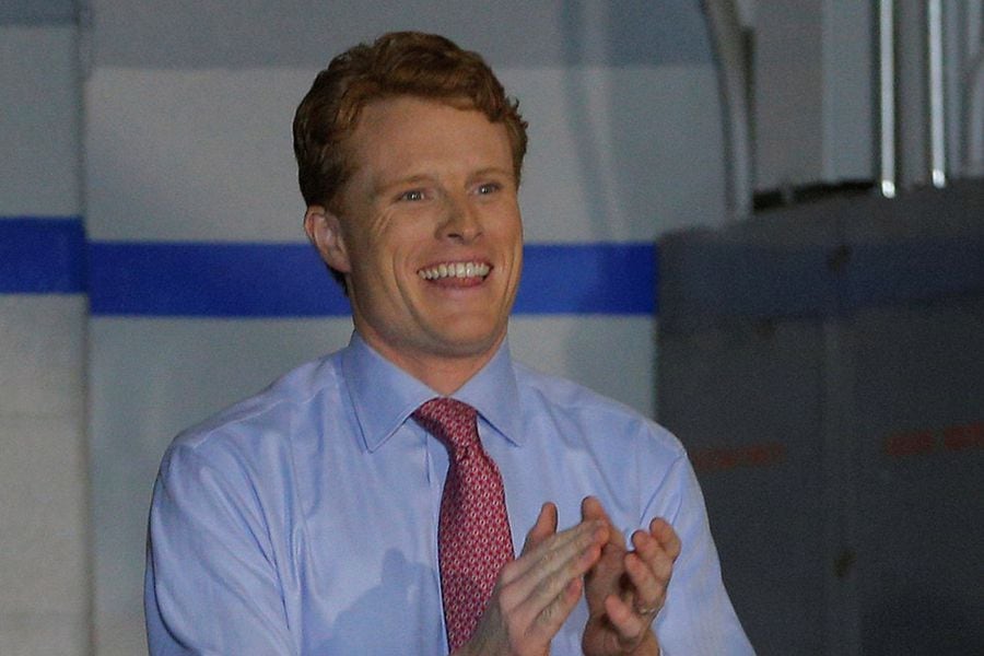 U.S. Rep. Joe Kennedy III (D-MA) takes the stage to deliver the Democratic rebuttal to U.S. President Donald Trump's State of the Union address in Fall River